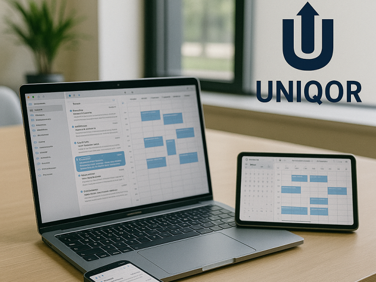 Laptop und Tablet mit Uniqor-Oberfläche – überall und jederzeit erreichbar